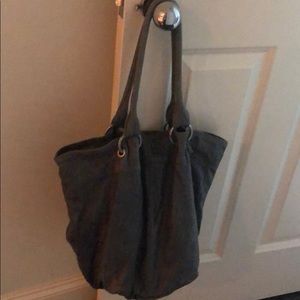 RABEANCO  Soft Grey Leather Bucket Bag